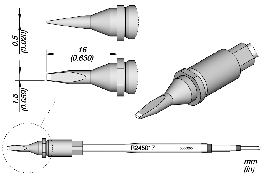 R245017 - Chisel Cartridge 1.5 x 0.5